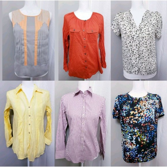 Ann Taylor Tops - Lot of 6 Career Style Blouses size SMALL Bright Colorful Spring